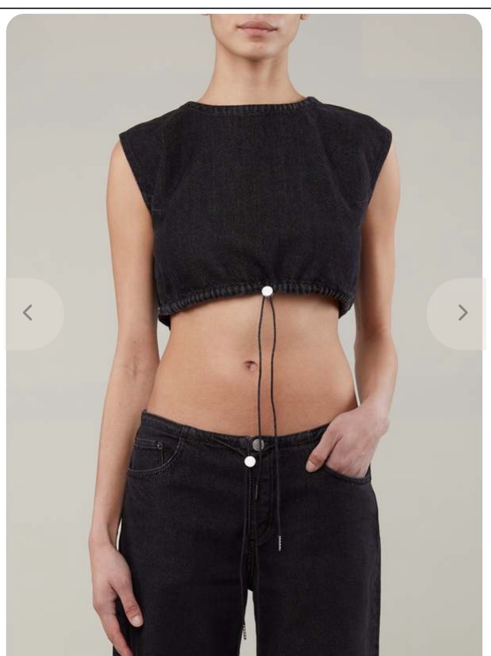 Still Here New York Cool Crop Top Washed Black XS/S